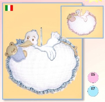FN977.B COCCARDA NUVOLA CICOGNA