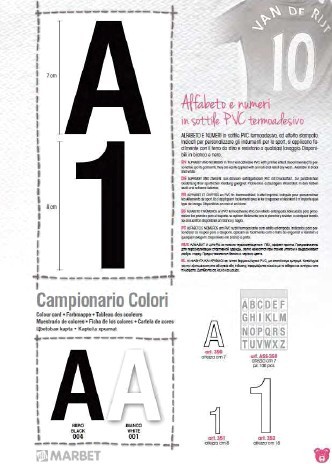 351 NUMERI AMERICANI TERMOADESIVI h8cm