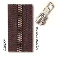 CERNIERE 6 ARGENTO ANT. FISSO YKK 18 cm