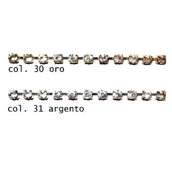 CH435 CATENA STRASS ORO/ARG 7mm (4,5)