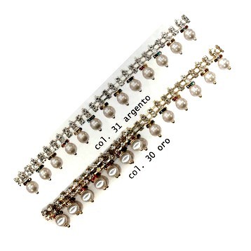 CH1799 PASSAM.CATENA PERLE STRASS (4,5)