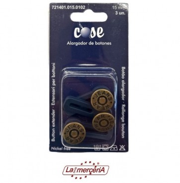 721401 BOTTONI JEANS 15mm EXTENS 3pz