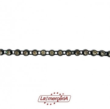 GALLON STRASS 4,5mm CRYSTAL/NERO