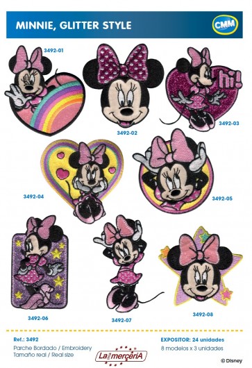 3492 APPLICAZIONI RICAMATE MINNIE GLITTE