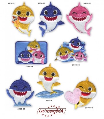 3508 APPLICAZIONI RICAMATE BABY SHARK