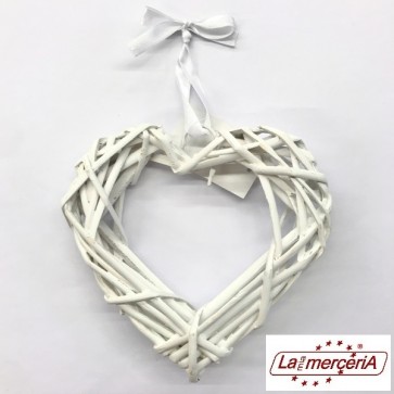 z5412 16 CUORE DI VITICCIO 35x5cm BIANCO