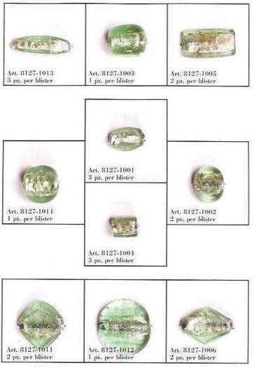 PERLE DI VETRO VERDE CHIARO 1pz