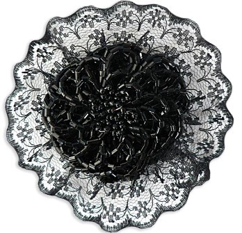 858046 APPLICAZ. FIORE PIZZO E PERLE