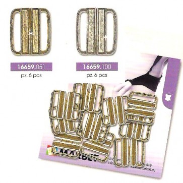 166.59 GANCI METALLO ORO 25mm 6 pz