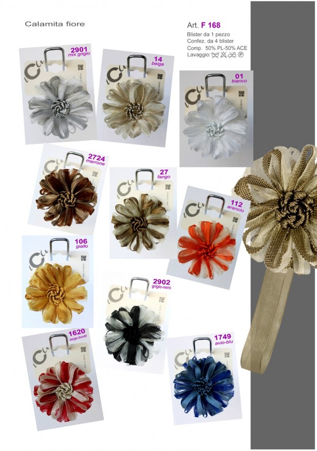 45968 F168 CALAMITA FIORE CON LACCIO BOTTONI E FERMA TENDA