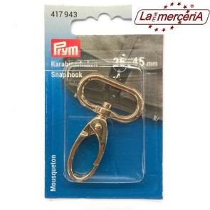 417943 GANCIO C/MOSCHETTONE 25mm ORO