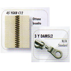 CERNIERE 4,5 OTTONE OTT.ANT. YKK 18cm
