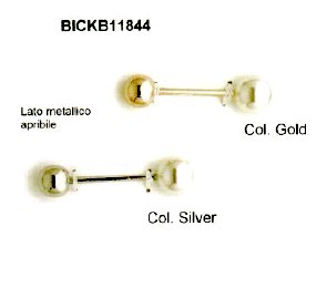 BICKB11844 FERMACOLLETTO ORO-ARG C/PERLA