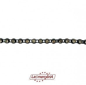 GALLON STRASS 4,5mm CRYSTAL/NERO