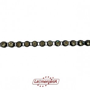 GALLON STRASS 6,0mm CRYSTAL/NERO
