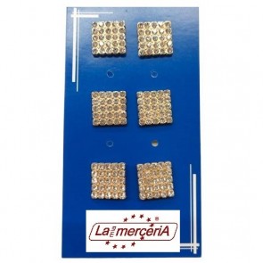 80013 BOTTONI STRASS QUADRATO 22mm