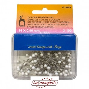 28809 SPILLI TESTA PLASTICA BIANCA 100pz