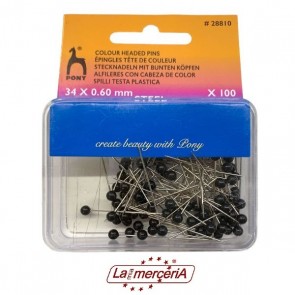 28810 SPILLI TESTA PLASTICA NERA 100pz