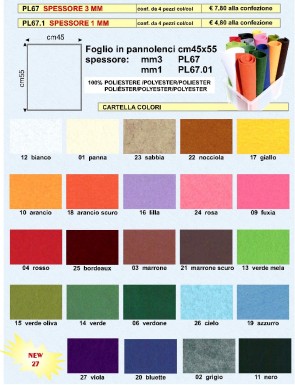 APPL00067 FOGLIO PANNOLENCI 45x55cm