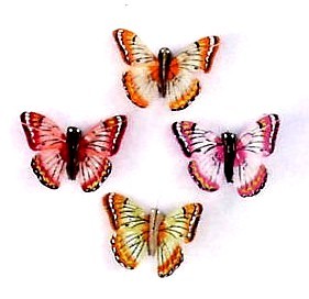FARFALLE 45mm COLORI ASSORTITI 4pz