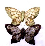 FARFALLE 180mm COL. ASS. CON STRASS 2pz