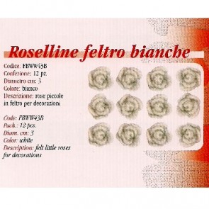 FBWW43B ROSELLINE FELTRO BIANCO 12 pz