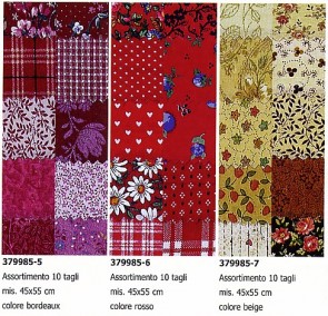 TESSUTO PATCHWORK 45x55 10 TAGLI COORD.