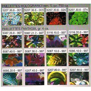 PAILLETTES COLORI OLOGRAFICI 6mm 600pz