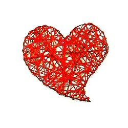 CUORE DECORATIVO ROSSO 18cm