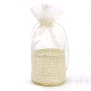 SACCHETTINO PANNA ORGANZA/JUTA 5,5cm