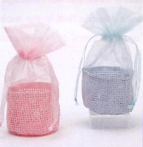 SACCHETTINO CIELO ORGANZA/JUTA 5,5cm