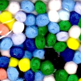 C1302/7462 POMPONS 15mm-60pz BIANCO/COL.