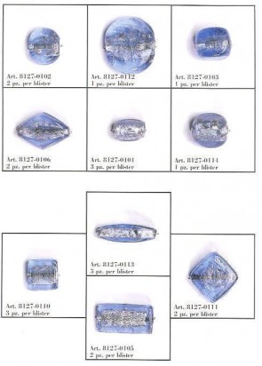 PERLE DI VETRO BLU 2pz