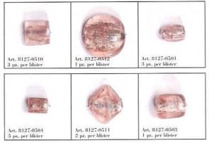 PERLE DI VETRO QUARZO ROSA 3pz