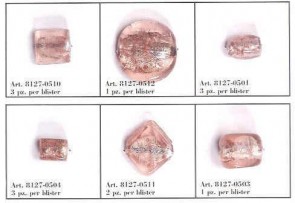 PERLE DI VETRO QUARZO ROSA 2pz