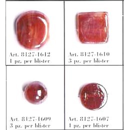 PERLE DI VETRO ROSSO MARMORIZZATO 4pz