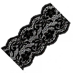 LS301 PIZZO ELASTICIZZ. H.70mm NERO (20)