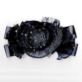 596076 APPLICAZIONE FIORE IN ORGANZA