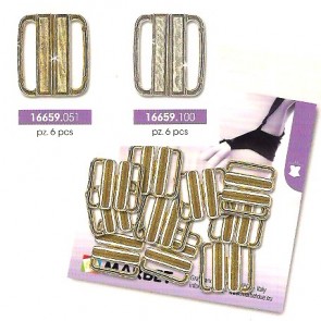 166.59 GANCI METALLO ORO 25mm 6 pz